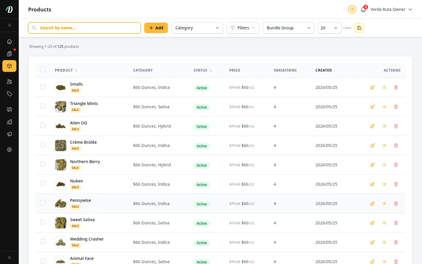 Product catalogue with weight pricing in DabDash