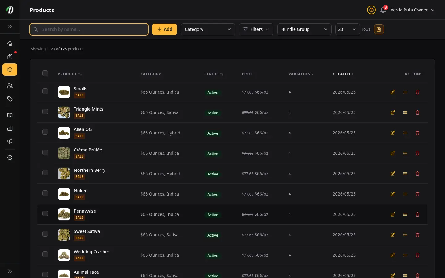 Product catalogue with weight pricing in DabDash